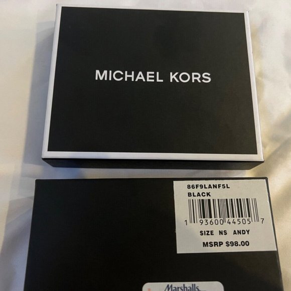🆕MICHAEL KORS BLACK LEATHER MEN'S WALLET ANDY #86F9LANF5L NIB $98.00 - Picture 1 of 12